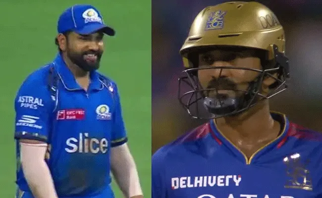 Rohit Sharma Sledges Dinesh Karthik With Witty WC Selection Remark - Sakshi