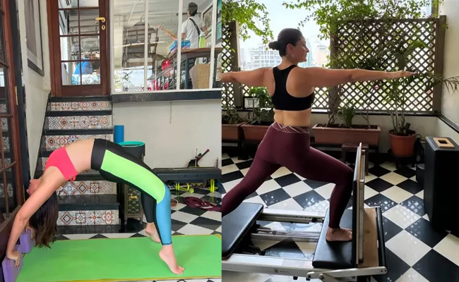 Bollywood actress Kareena Kapoor Performing Another Challenging Yoga Pose - Sakshi