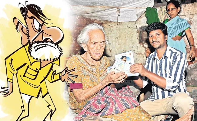 Pensioners Serious Comments on Chandrababu about Volunteer Pension Distribution - Sakshi