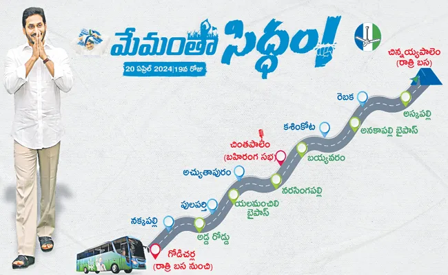 Today siddham meeting bus route map  - Sakshi