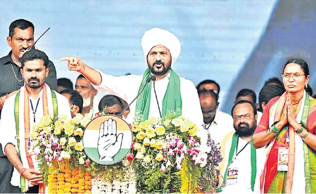 Chief Minister Revanth Reddy At A Public Meeting In Adilabad - Sakshi