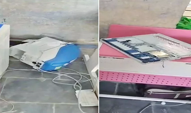 Tdp Leaders Vandalized Evms In Macherla Constituency