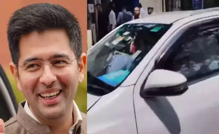 AAP MP Raghav Chadha Arrives At Delhi CM's Residence