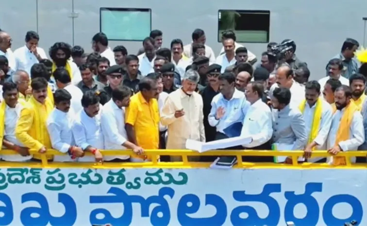 AP News: Chandrababu As CM First Visit Polavaram Updates