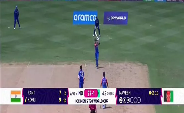 T20 World Cup 2024 IND VS AFG: Virat Kohli Hit Straight Six On Naveen Ul Haq