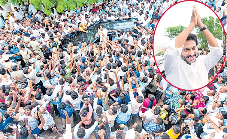 A grand welcome for Jagan in Pulivendulu