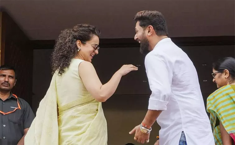 Kangana Ranaut, Chirag Paswan Share Candid Moment In Parliament