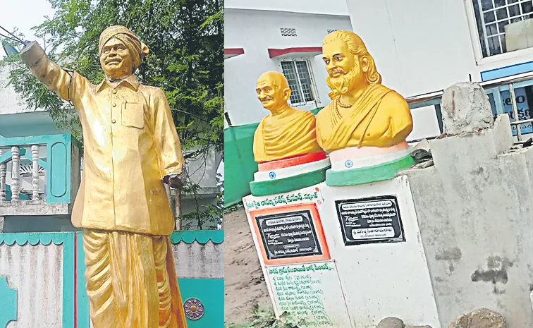 Unidentified persons vandalized YSR statue and plaques