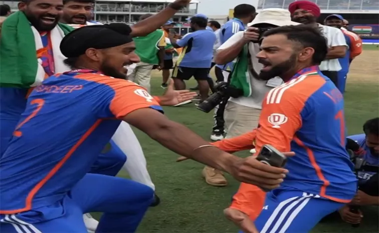 Virat Kohli And Arshdeep Singh Celebrate T20 World Cup Win With Bhangra Dance