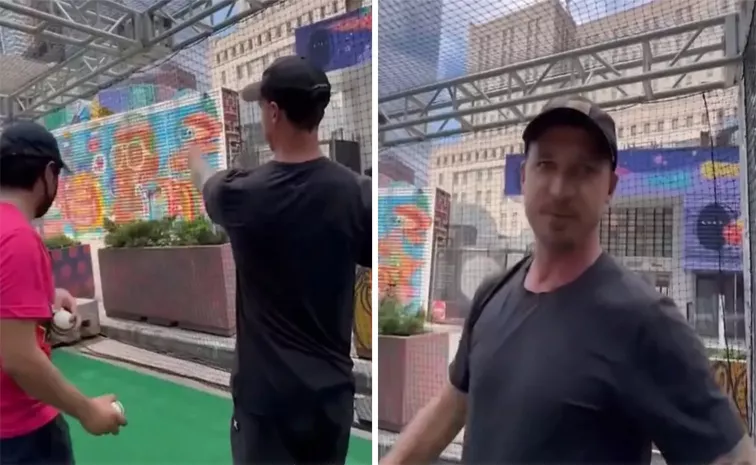 USA staff teaches bowling to legend Dale Steyn