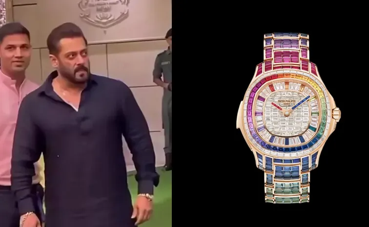 Salman Khan Flaunts An Aquanaut Luce Rainbow Watch At Anant Ambani's Haldi