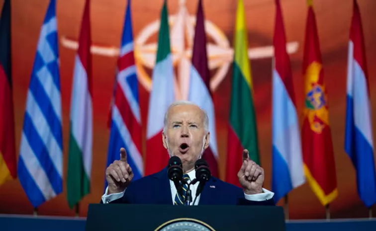 Joe Biden promises new air defenses for Ukraine in forceful Nato speech