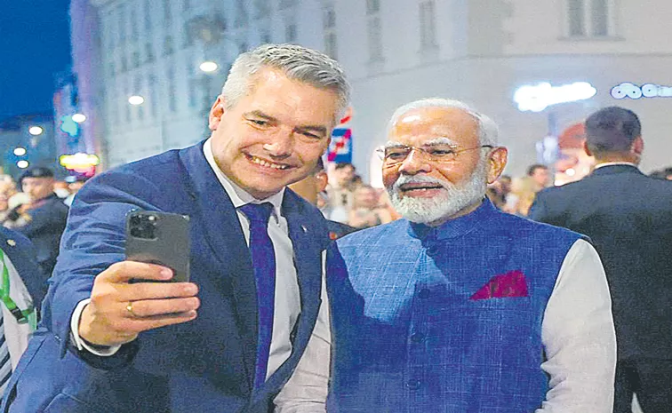  PM Narendra Modi and Austrian Chancellor at the joint press meet