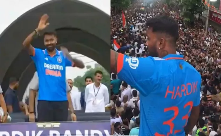 HERO WELCOME FOR HARDIK PANDYA IN HOMETOWN VADODARA AFTER T20 WORLD CUP WIN