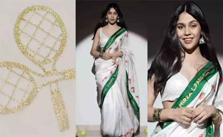 Vadodara-based Content Creator Draped A Wimbledon Themed Saree