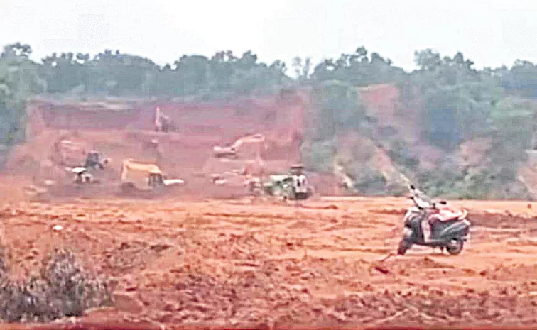 Red clay mining at Visakhapatnam