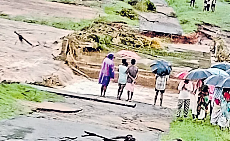 The broken Pedavagu project dam