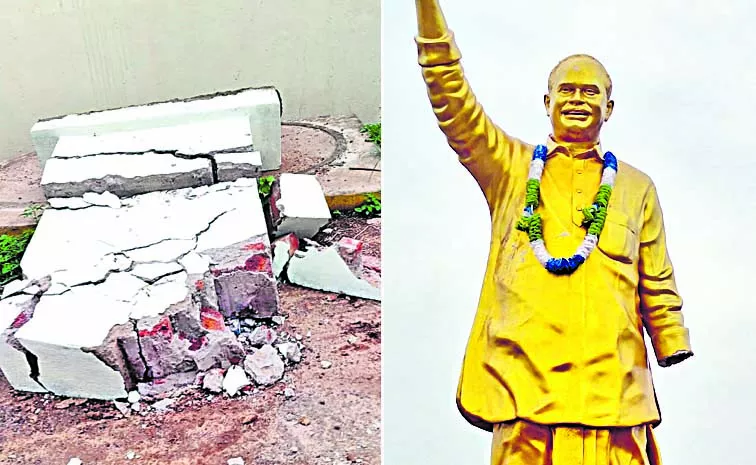 YSR statue vandalised in Konijerla