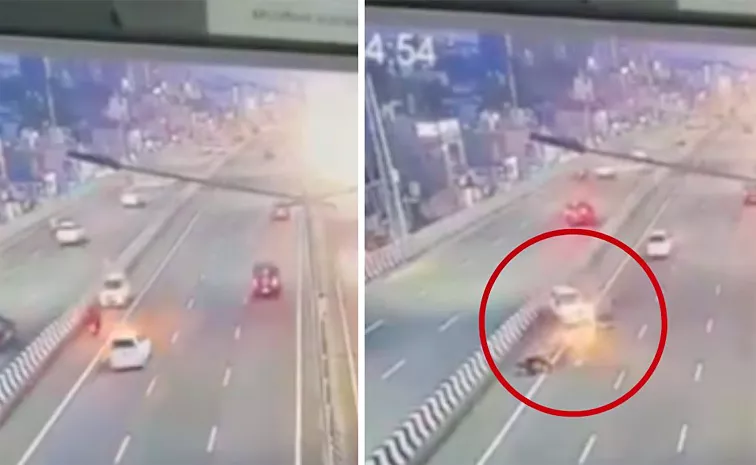 Mother Son Flung Into Air As Scooter Collides With Car