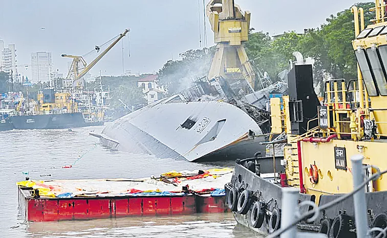 INS Brahmaputra severely damaged in fire at Mumbai dockyard