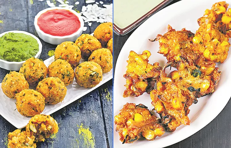 How To Make Poha Pakodi And Corn Pakodi