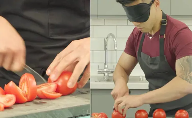 Canadian Chef Sets Record For Cutting Most Tomatoes Blindfolded In A Minute