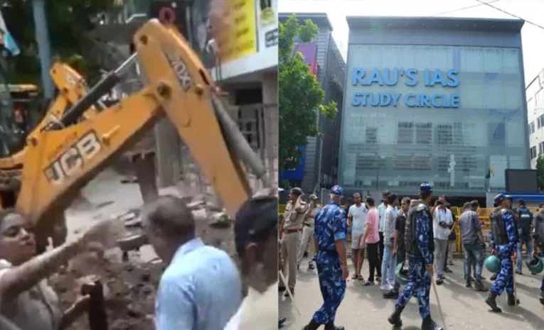 Bulldozer Action In Delhi After 3 Die In Coaching Centre Basement Tragedy