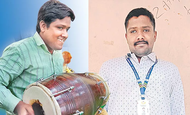 Siripuram Mahesh who is showing talent in music