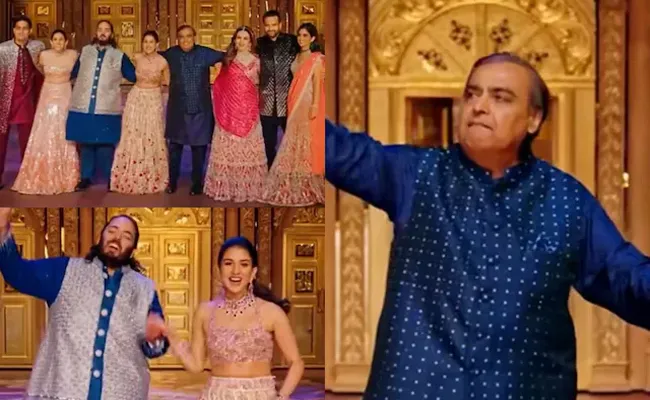 Ambani family dance on anant-radhika wedding sangeet ceremony