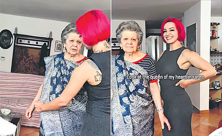 Italian woman fulfilled her grandmother's dream of wearing a saree