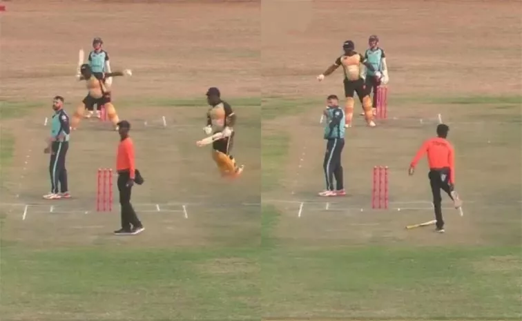 Zimbabwe cricketer flamboyant bat-throwing celebration goes wrong