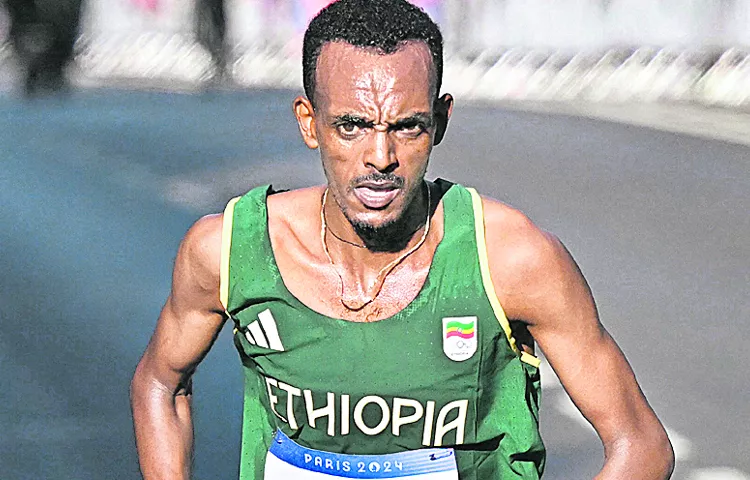 Gold for an Ethiopian athlete in the marathon