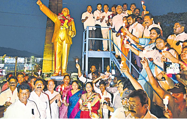 Protests across the state against the attempted attack on Ambedkar statue