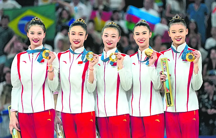 First gold for china in rhythmic gymnastics