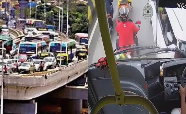 Bangalore Volvo Bus Driver Loses Control And Rams Into Vehicles