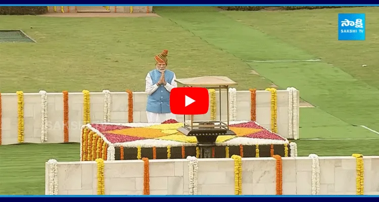 PM Modi Pays Tribute To Mahathma Gandhi At Bapu Ghat