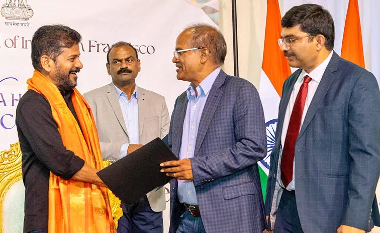 CM Revanth Reddy Gets Proclamation from Milpitas City Commissioner Raghu Reddy In California