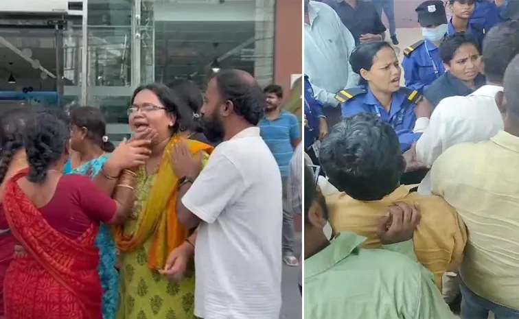 Patient Relatives Protest At Gachibowli Care Hospital