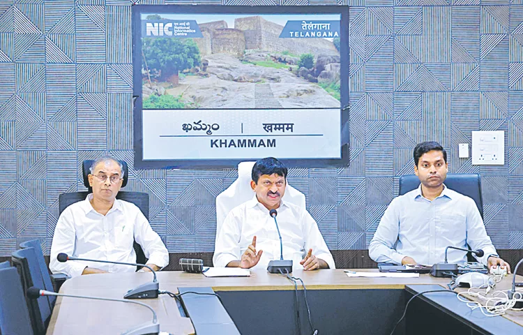 Revenue Minister Ponguleti in video conference with collectors