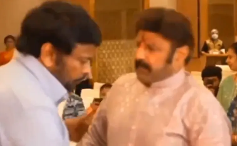 Megastar and Balakrishna Meets At Wedding Reception In Hyderabad