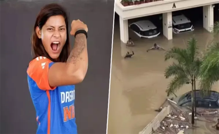 Team India Spinner Radha Yadav Stuck In Flood, Rescue By NDRF