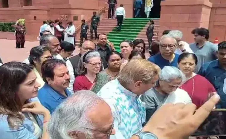 Sonia Gandhi Leads Walkout After Jaya Bachchan Vs Rajya Sabha Chairman