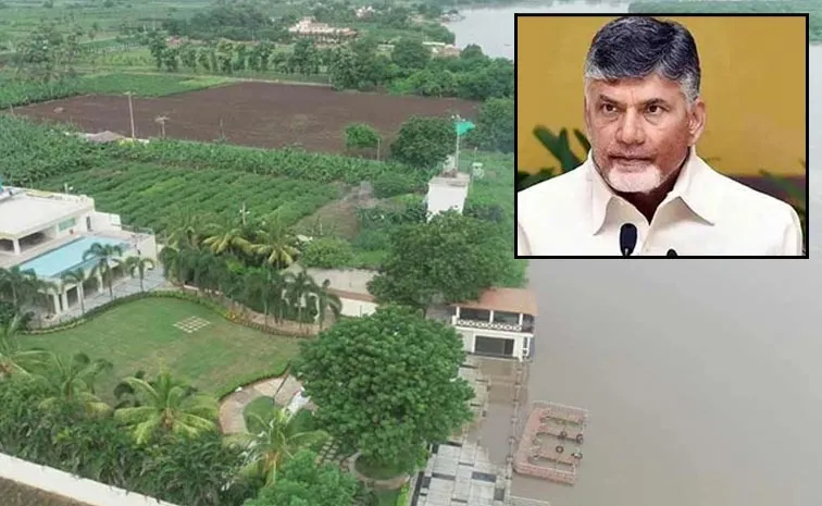 Flood Water Entered Cm Chandrababu House