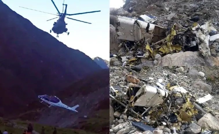 Chopper being airlifted for repair by MI-17 helicopter crashes in Rudraprayag