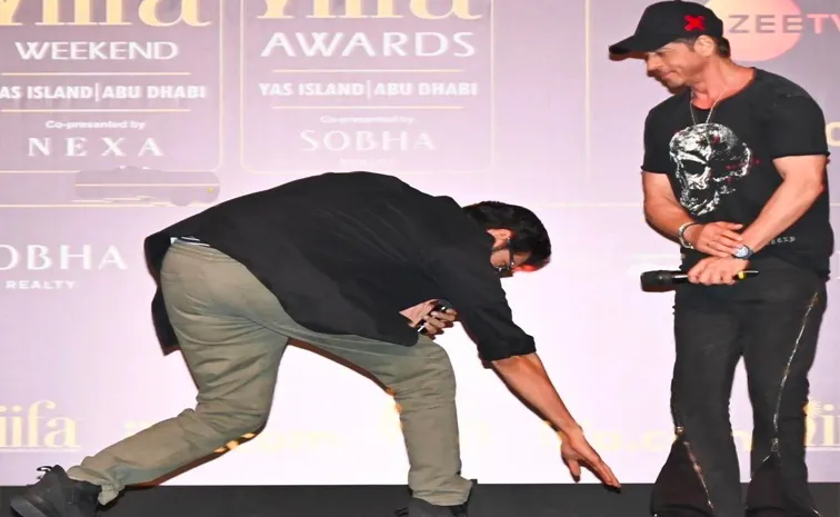 Rana Daggubati touches SRK feet at IIFA 2024 event in Mumbai