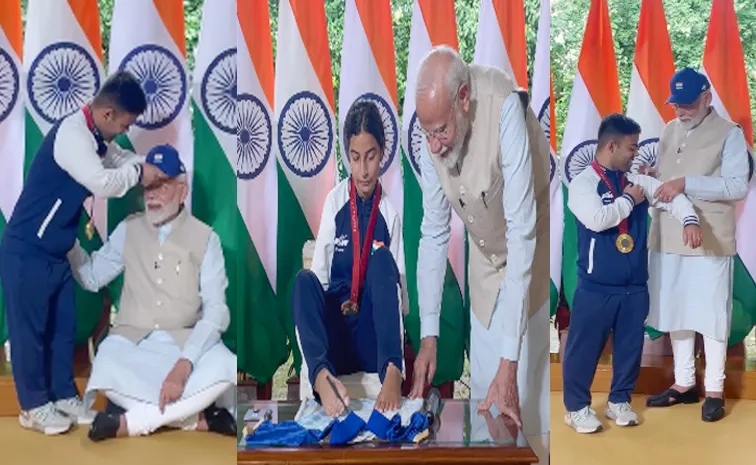 PM Modi Shares Wholesome Moment With Paralympics Gold Medalist Navdeep Singh