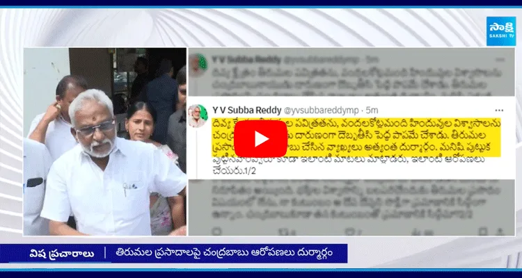 YV SubbaReddy Fire On Chandrababu Comments On Tirumala Prasadam