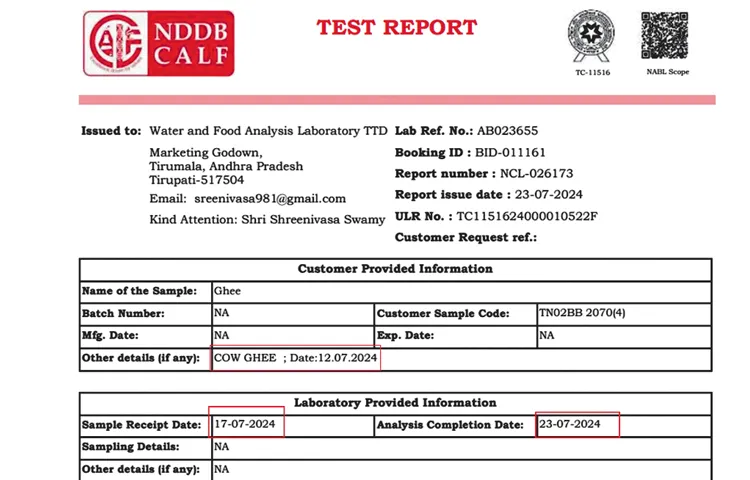 TDP was found to have distorted the NDDB test report