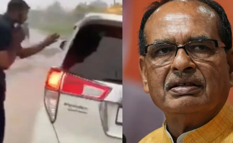 Shivraj Singh Chouhan Car Got Stuck in Pit