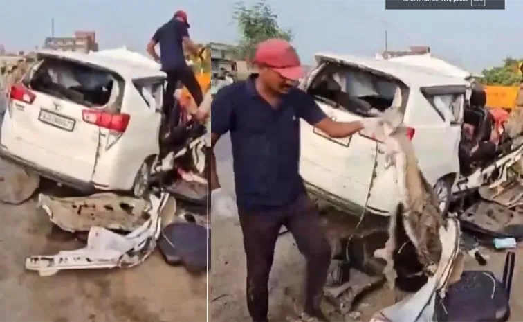 Car Collided With Heavy Vehicle On Gujarat Himmatnagar highway